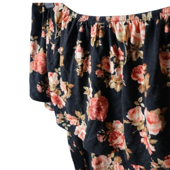 Forever 21- Off the Shoulder Floral Dress Size Small Knit Dress Bodycon Summer - Picture 4 of 10